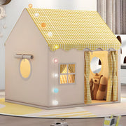 Yellow Kids Play Tent with Star Lights Indoor Outdoor Washable Teepee