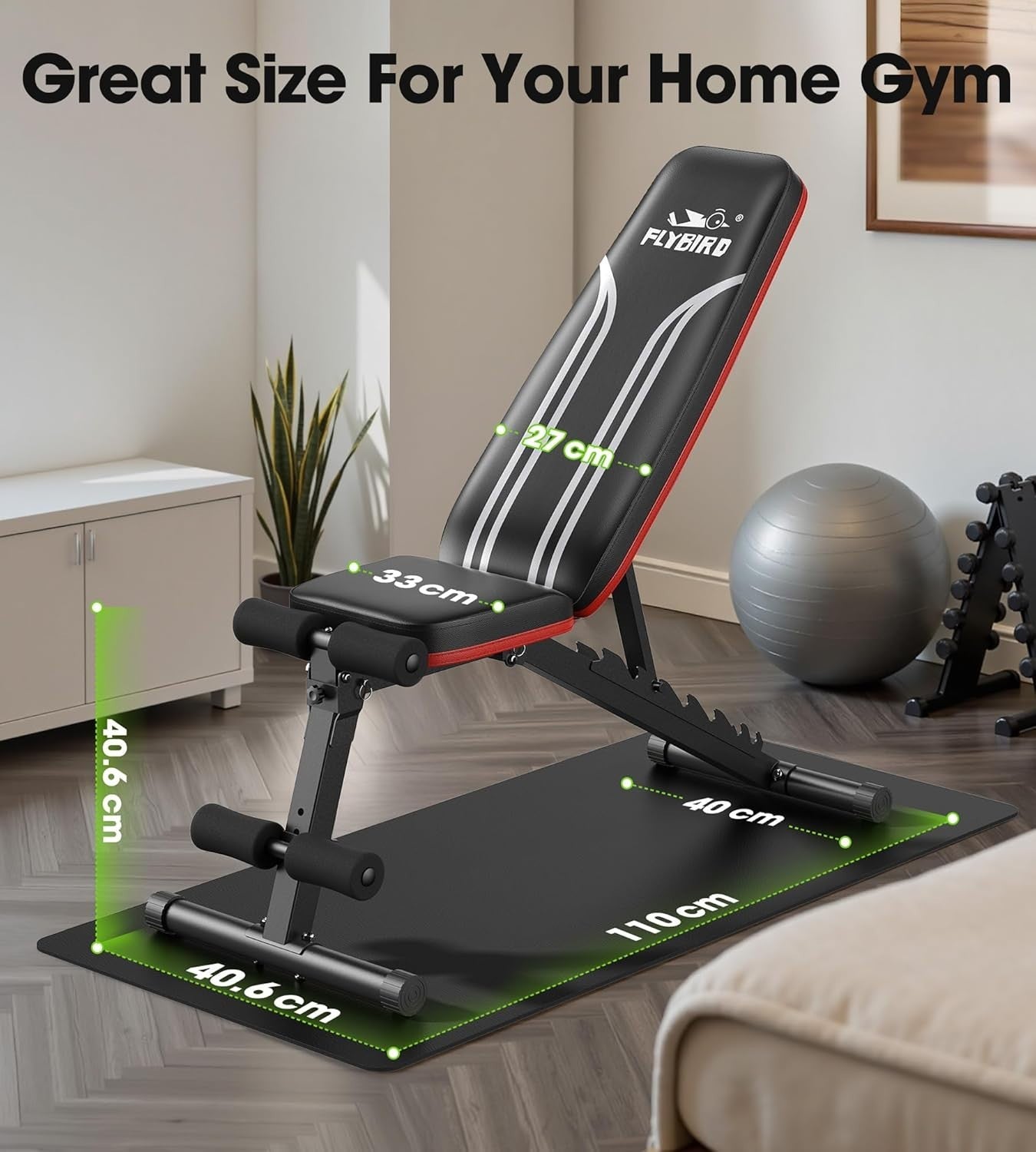Adjustable Weight Bench Foldable 318kg Home Gym Incline Decline Workout