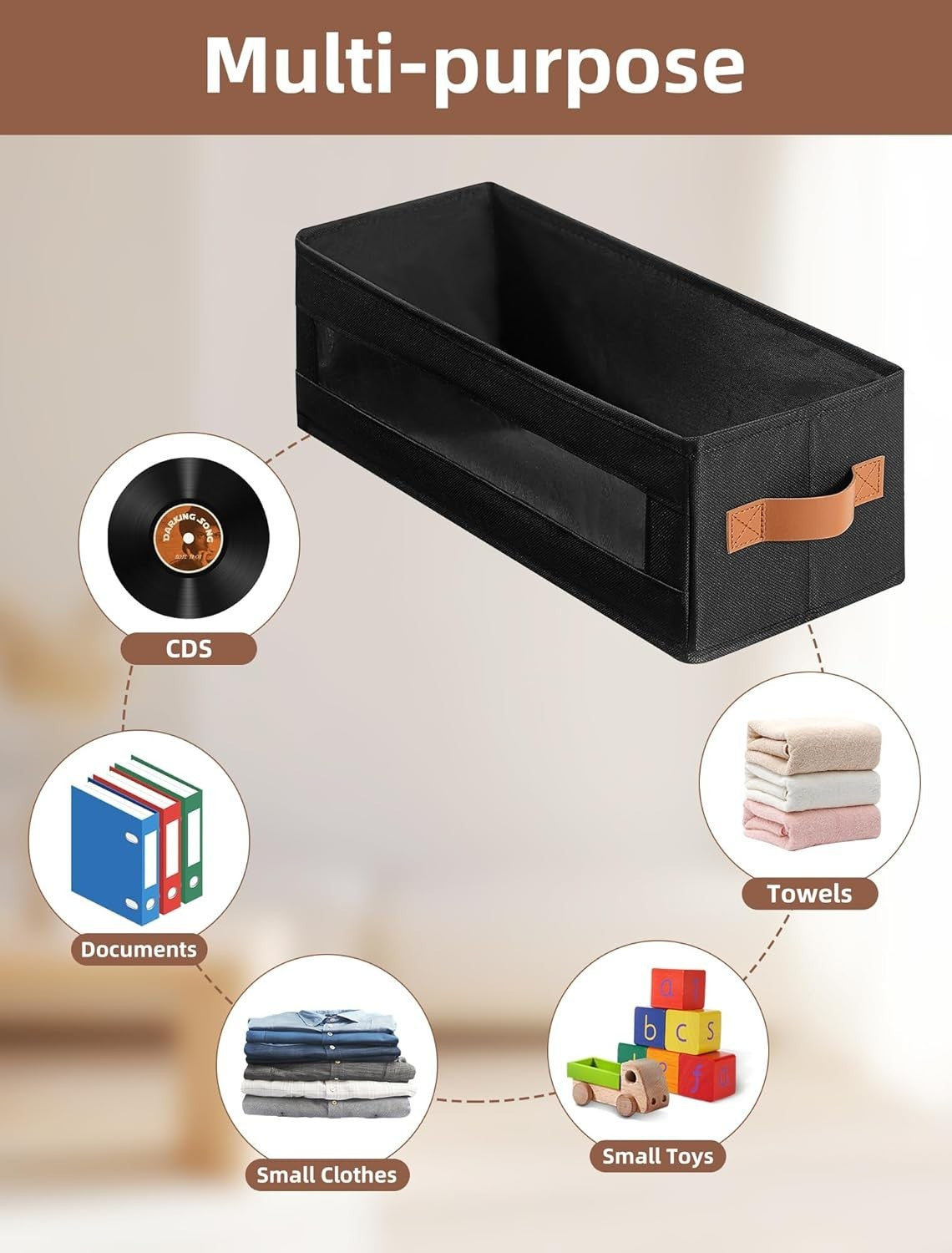 4 Pack CD DVD Storage Boxes Stackable Organizer Cases with Window Lids