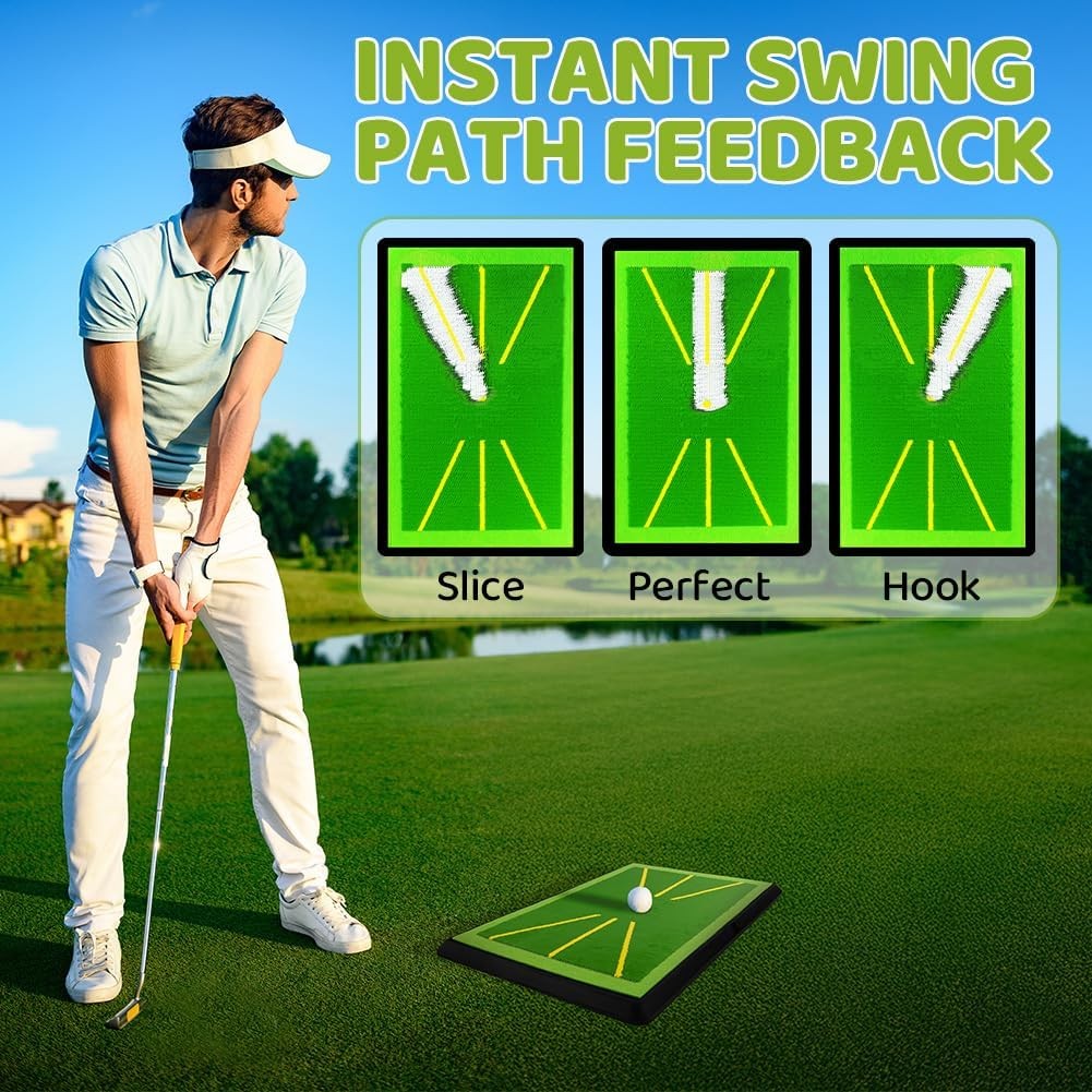 Golf Practice Hitting Mat Swing Path Feedback Non Slip