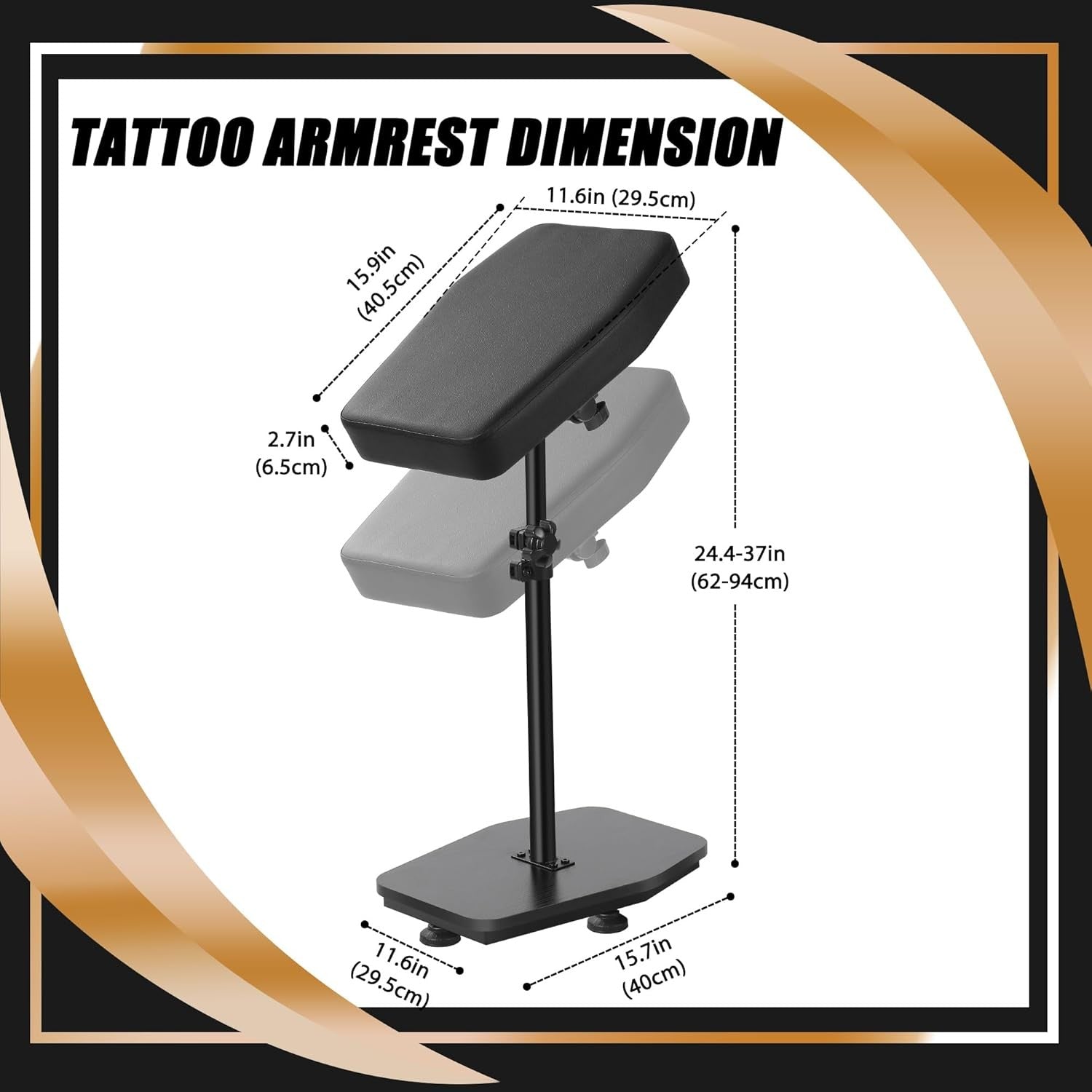 Tattoo Armrest Stand Adjustable Height Padded Artist Support with Stable Base