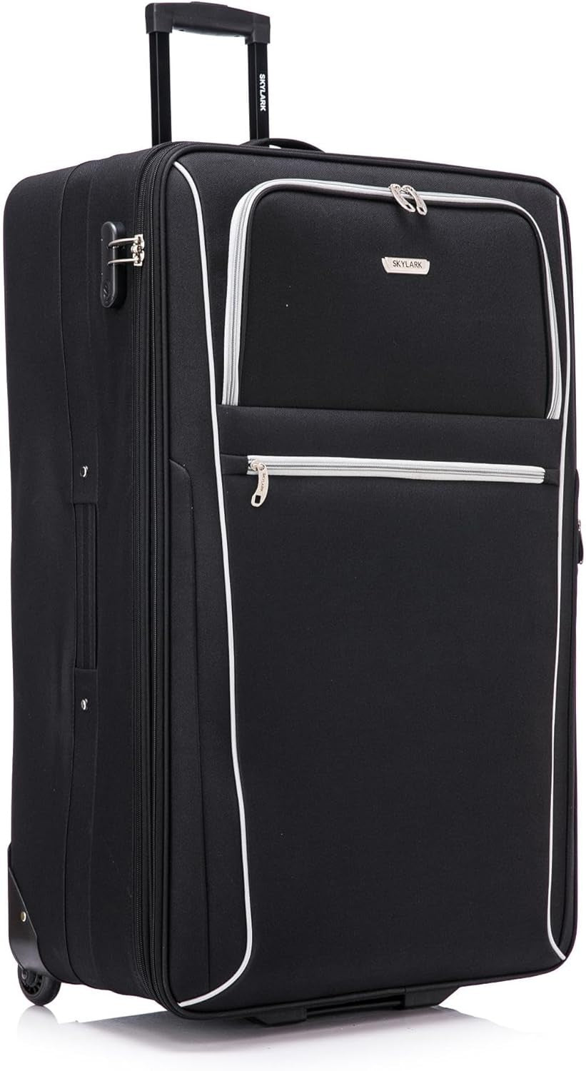 32'' Extra Large Soft Shell Check In Suitcase 20% Expandable 2 Wheel Lock