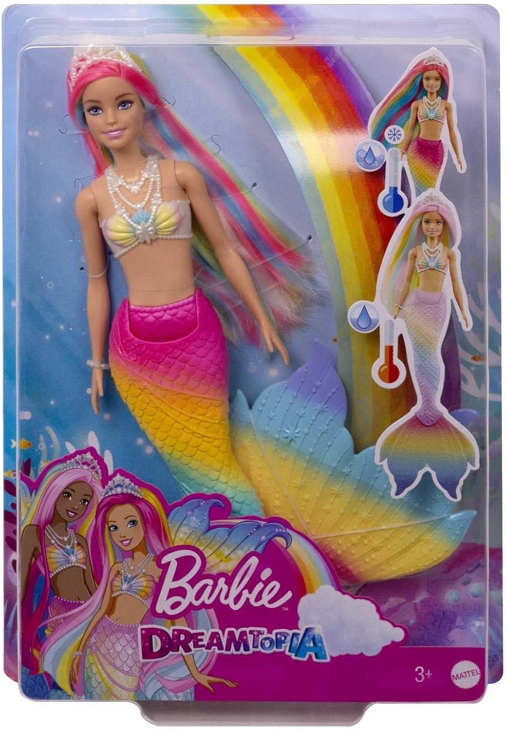 Rainbow Mermaid Doll Water Color Change Hair Tail Bath Toy