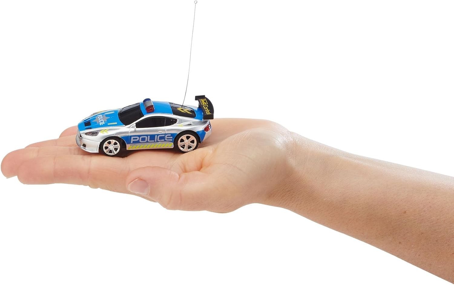 Mini RC Police Car in Can – 27MHz Remote Control Toy with Cones, 8cm Model