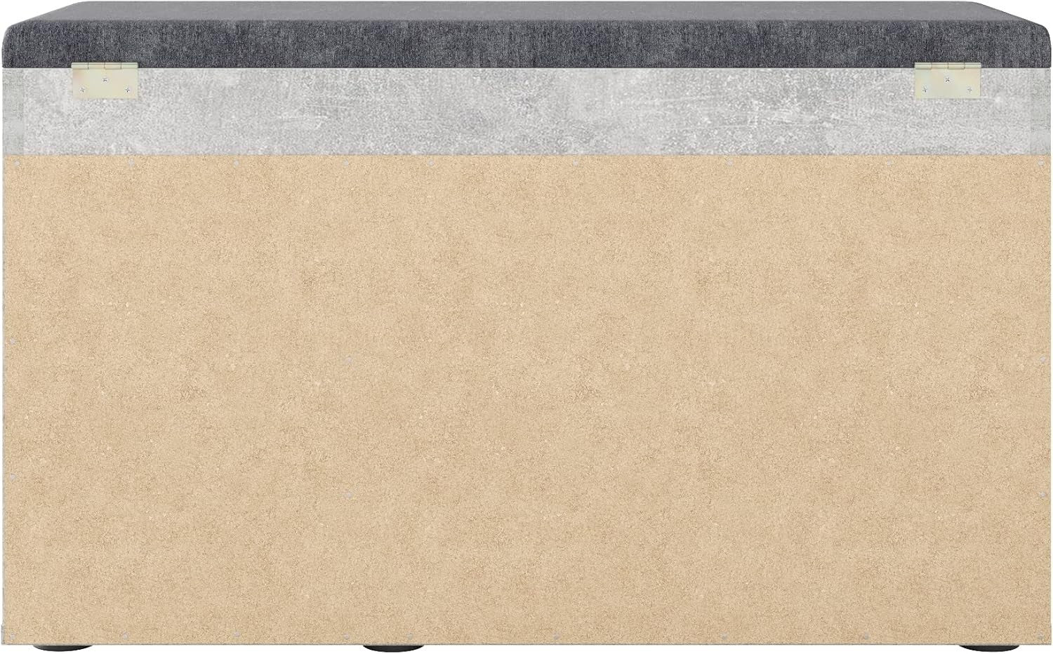 Concrete Grey Shoe Storage Bench with Cushion – Entryway Hallway Seat 80cm