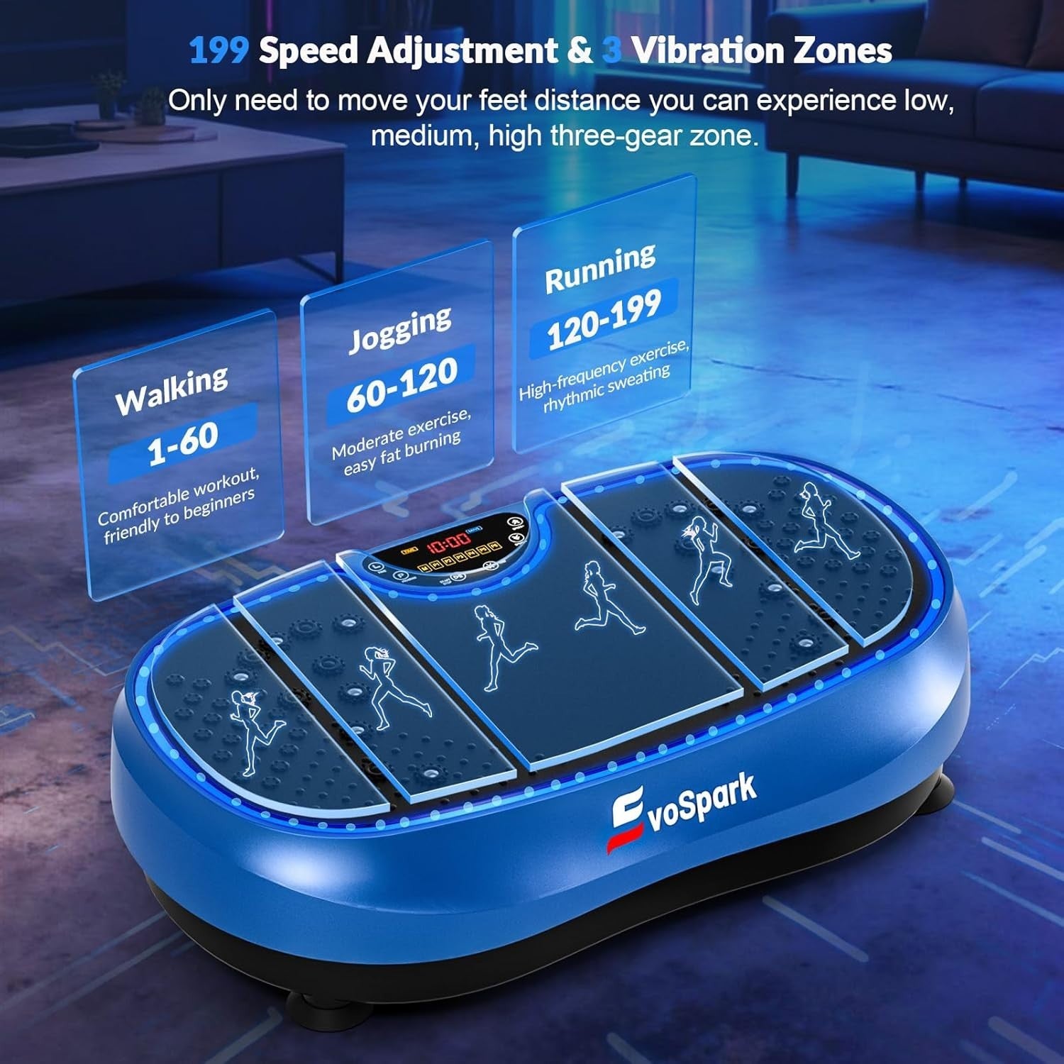 High Capacity 2D 3D Vibration Plate Dual Motor 199 Speed LED Platform