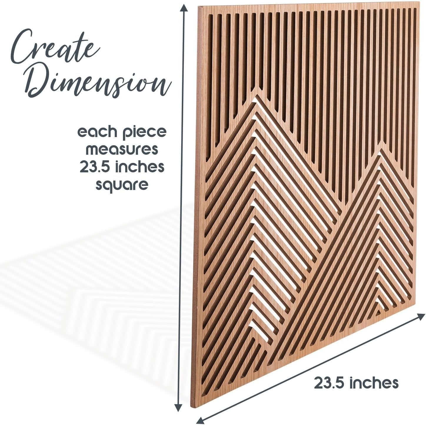 Wood Mountain Wall Art Set of 2 23.5x23.5in Modern Panel Decor