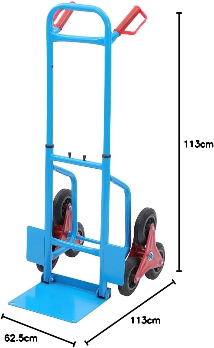 200kg Stair Climbing Hand Truck Foldable Steel Trolley 6 Wheel