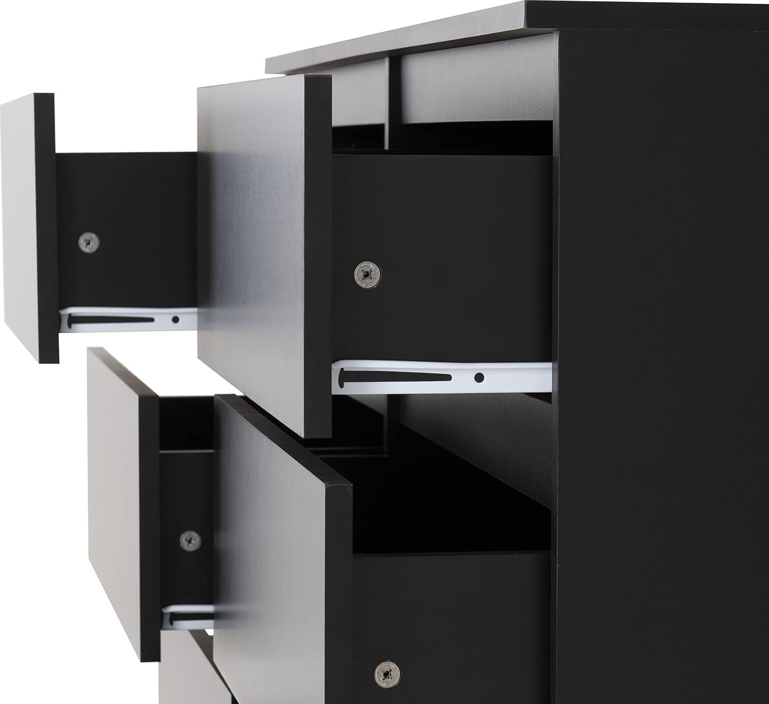 Black 8 Drawer Chest Storage Cabinet Soft Close Modern Bedroom Organizer