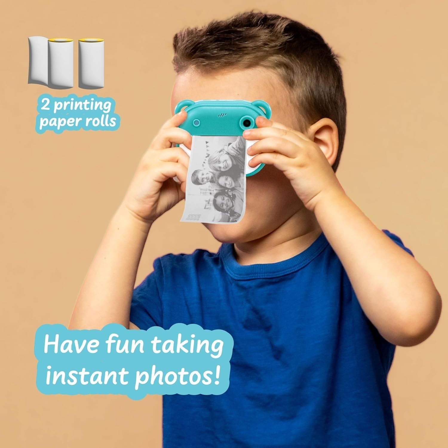 Kids Instant Print Camera Digital Photo Video Camera Toy Gift Ages 4-6+