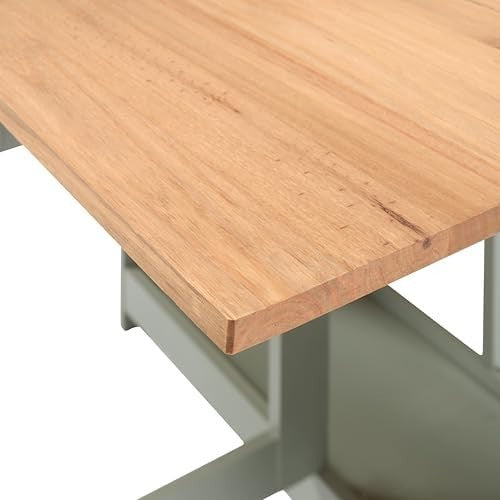Space-Saving Butterfly Dining Set 4 Chairs Green Rustic Pine
