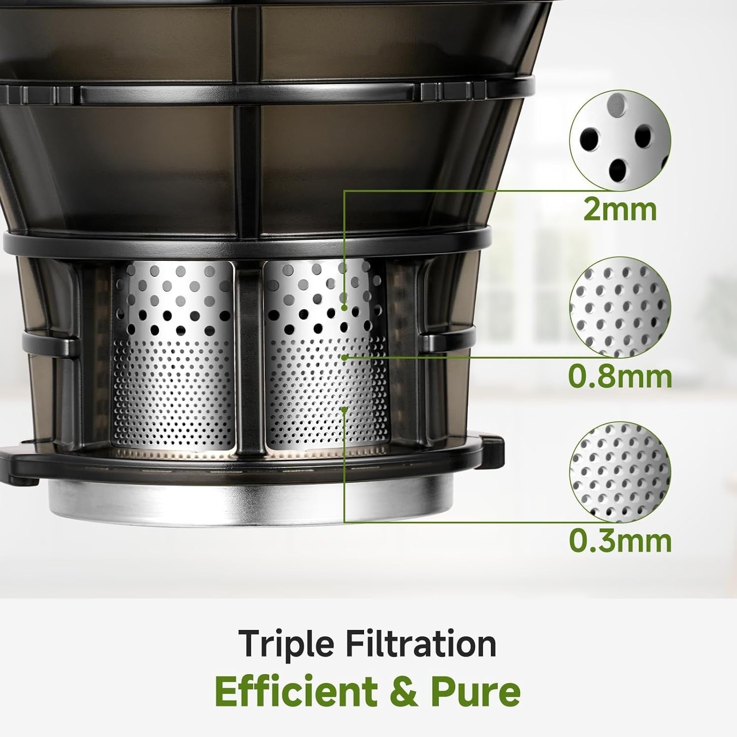 Cold Press Juicer 145mm Wide Feed Opening 250W Auto Feed Triple Filter