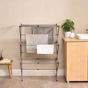 3 Tier Clothes Airer Folding Compact Laundry Drying Rack Space Saving