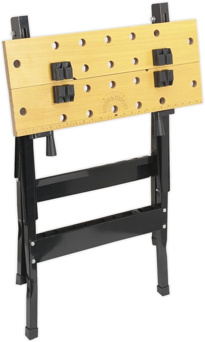 Folding Workbench 290mm Capacity MDF Top Vice Grip Portable DIY Table