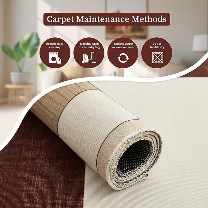 Large Geometric Rug Soft Modern Indoor Area Carpet Brown Beige 160x230cm