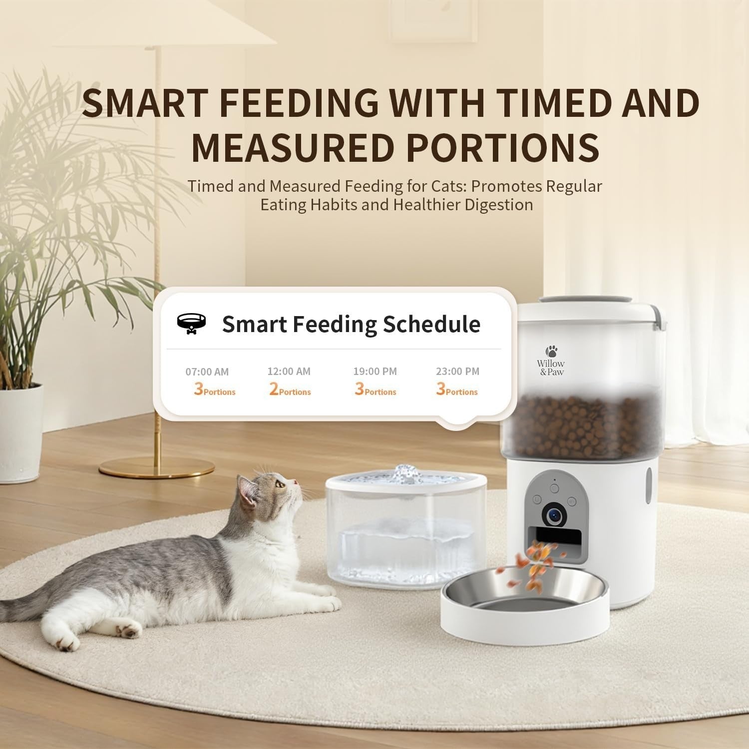 Smart Pet Feeder & Water Fountain HD Camera WiFi App Control 4.5L