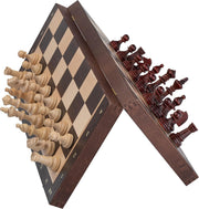 38cm Magnetic Tournament Chess Set – Weighted Wenge Pieces & Folding Board