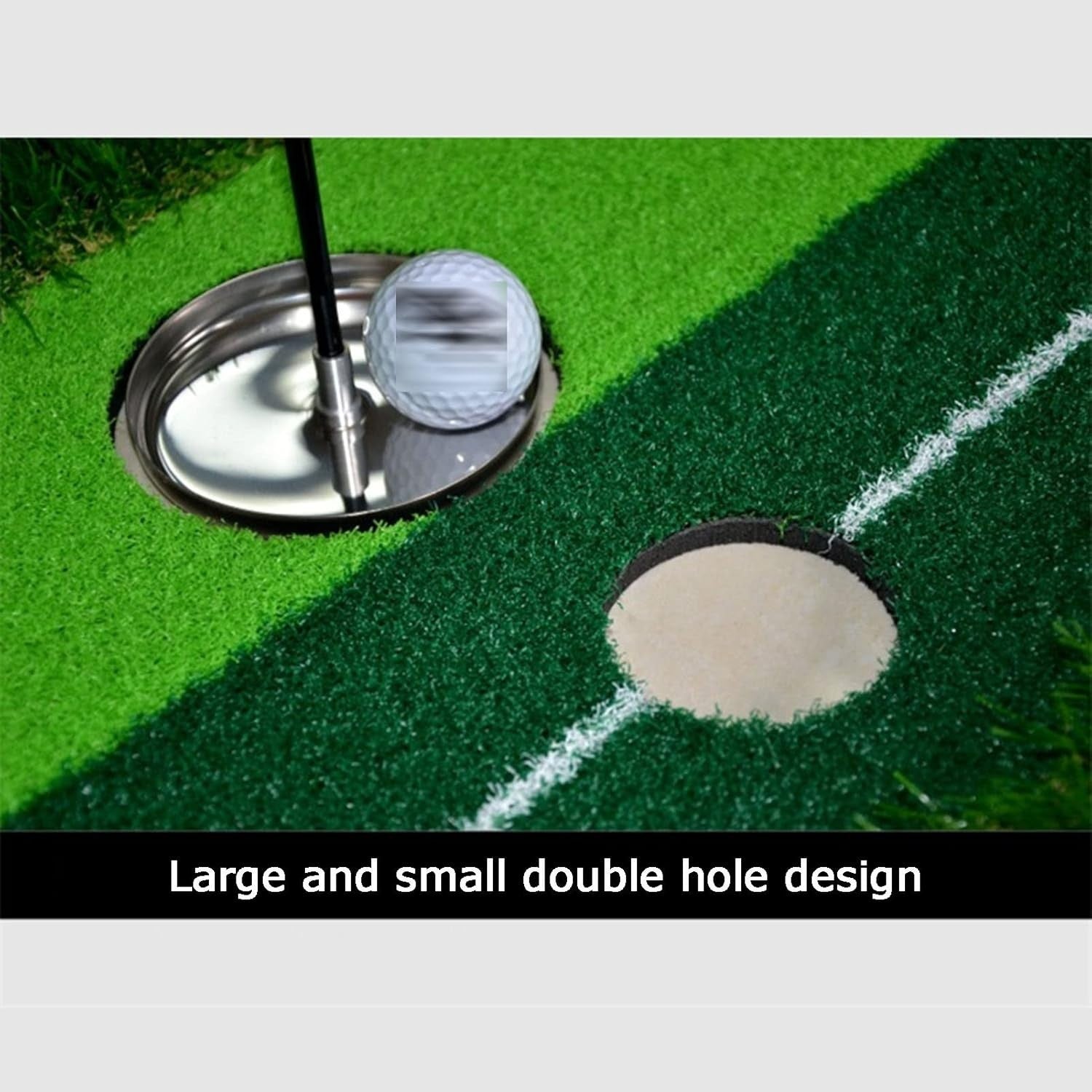 Portable Golf Putting Green Indoor Outdoor Training Mat Alignment Guides