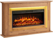 50" Electric Fireplace Heater Freestanding 2000W Realistic Flame LED