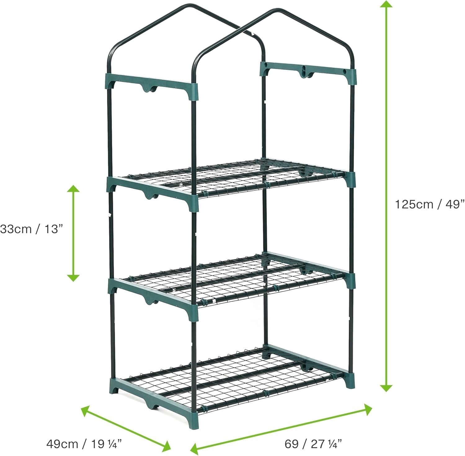 3 Tier Mini Greenhouse with Reinforced PVC Cover | Compact Steel Frame