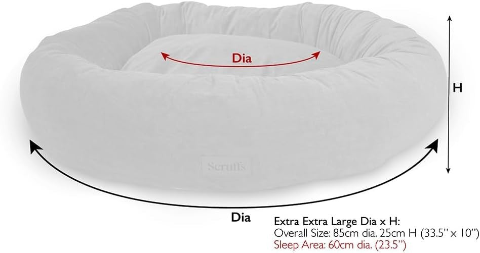 XXL Ring Dog Bed 85cm Washable Velvet Lake Teal