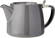 Ceramic Teapot 530ml Grey Tea Pot Stainless Steel Infuser Lid