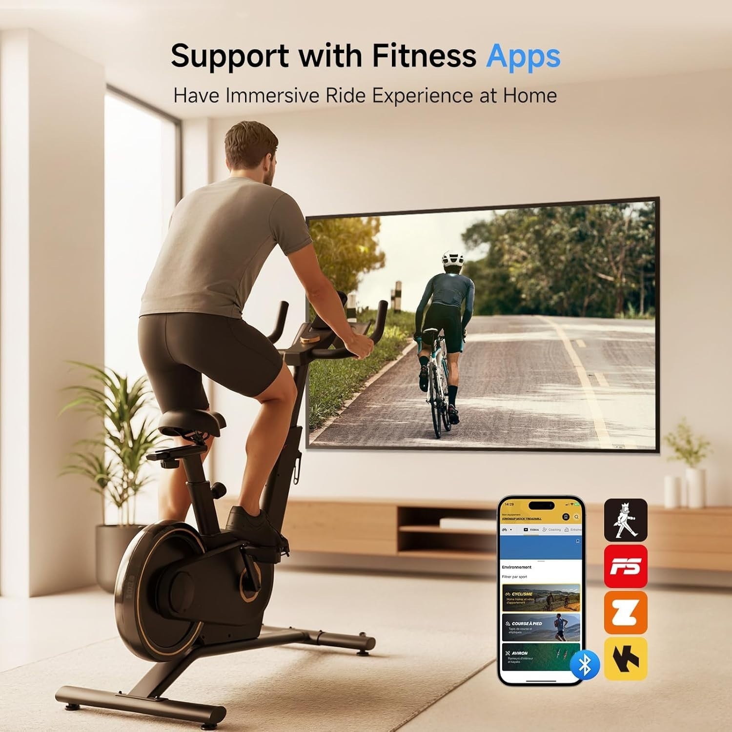 Folding Exercise Bike 40-Level Magnetic Resistance Quiet Home Fitness LED App
