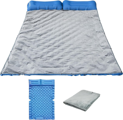 Inflatable Car Air Mattress with Foot Pump & Velvet Blanket – 2 Person SUV Bed