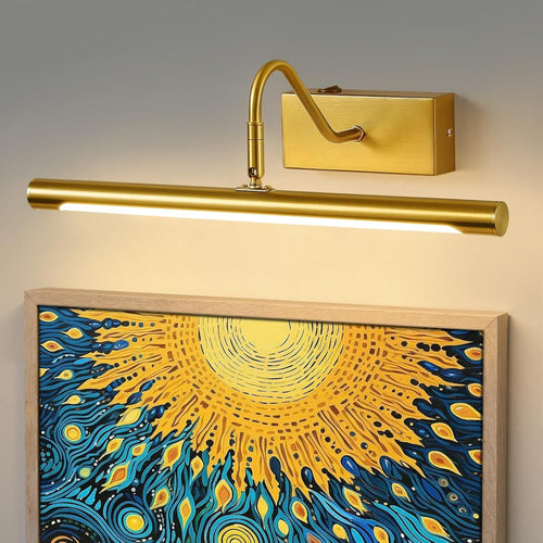 Adjustable Gold LED Picture Light 40cm | 8W Energy-Saving Wall Lamp for Art
