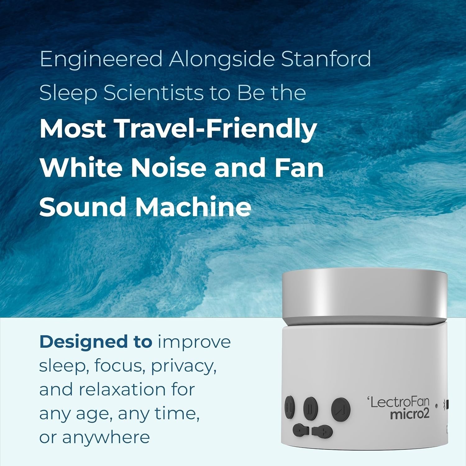 Portable White Noise Machine Bluetooth Speaker USB-C Rechargeable Travel