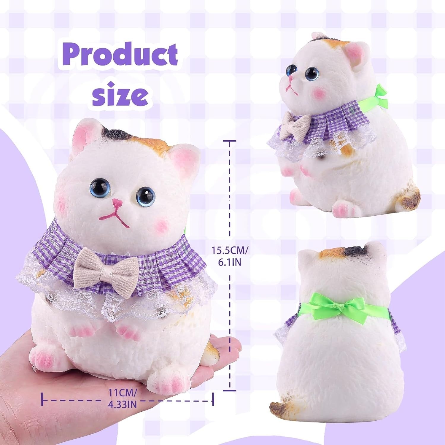 Big Cat Squishy Stress Relief Toy Soft Calico Cat Sensory Fidget