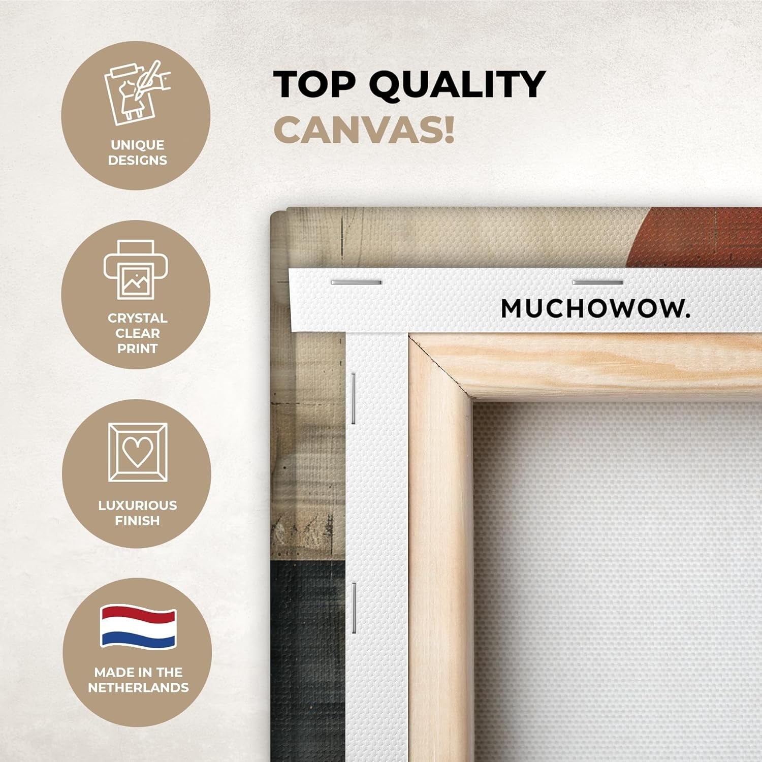 Abstract Industrial Canvas Wall Art 30x20cm Beige Modern Print