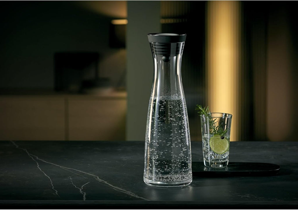1.5L Glass Water Decanter with Close-Up Stopper | Leakproof Fridge Carafe