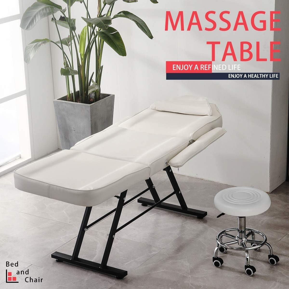 Adjustable Pedicure Massage Chair With Foot Spa Rolling Salon Stool