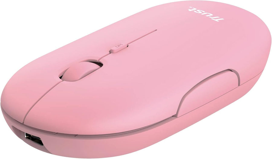 Slim Rechargeable Wireless Mouse Bluetooth 2.4GHz Silent Pink