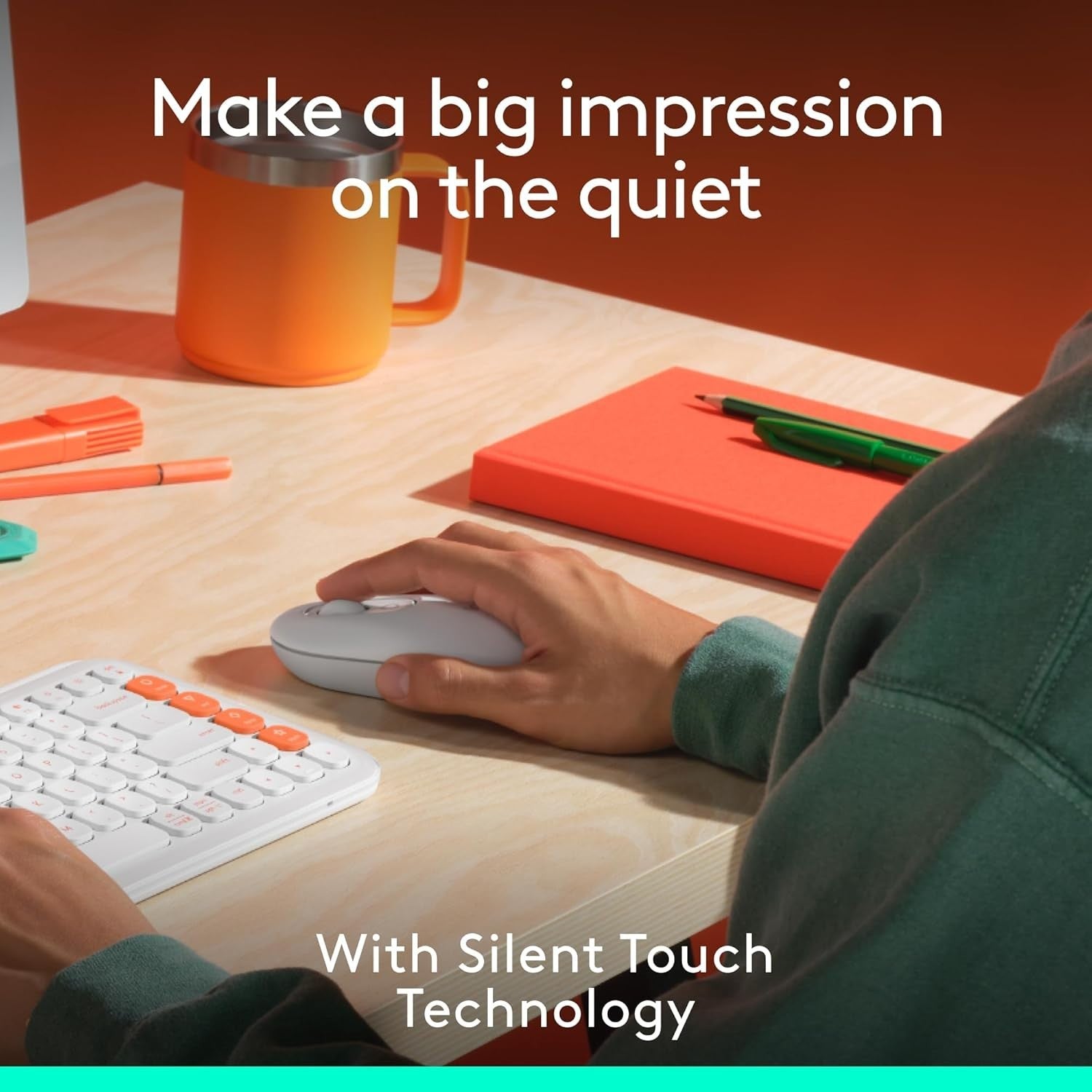 Compact Wireless Bluetooth Mouse Quiet Click Multi Device White