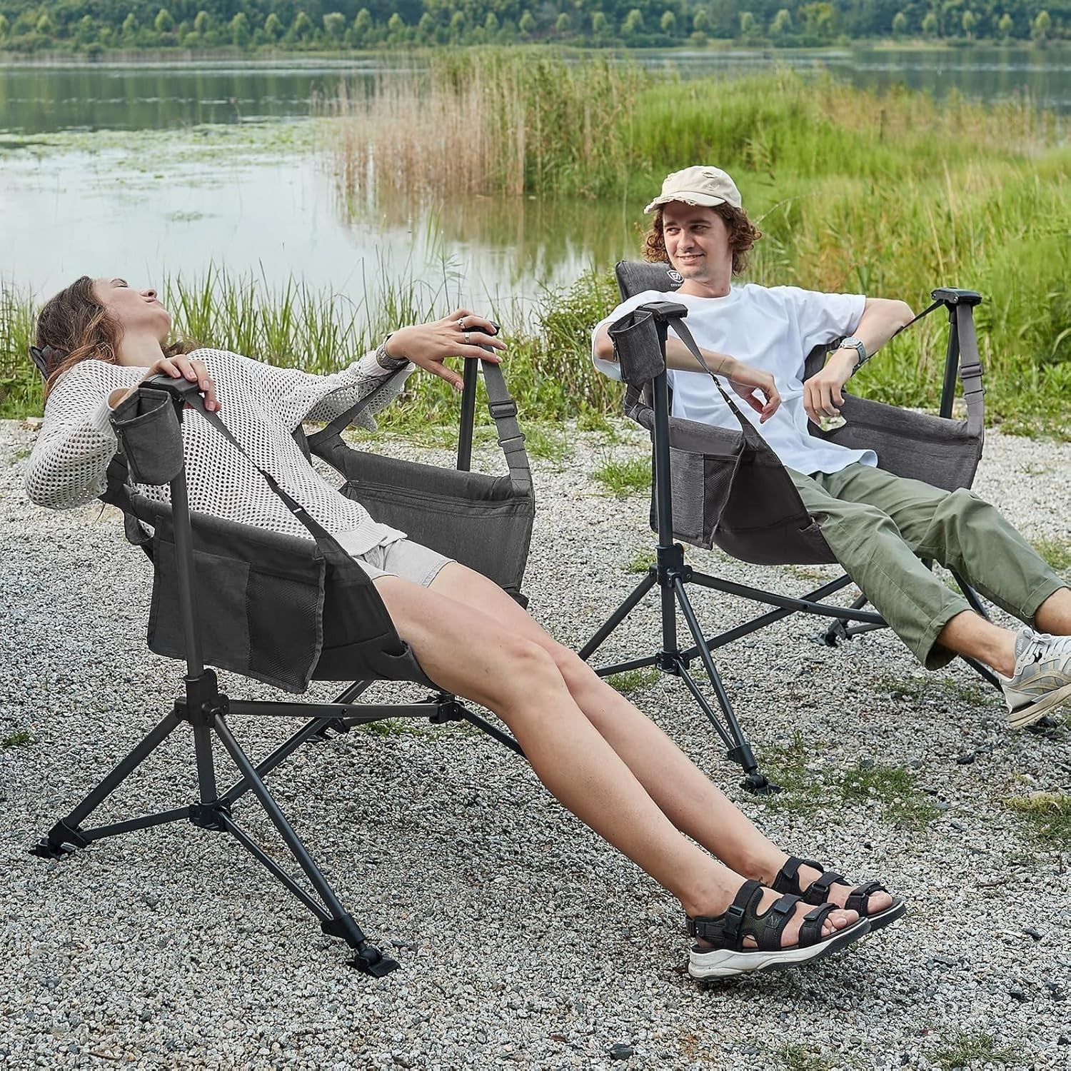 Heavy Duty Hammock Swing Chair Outdoor Folding Padded Rocker 180KG