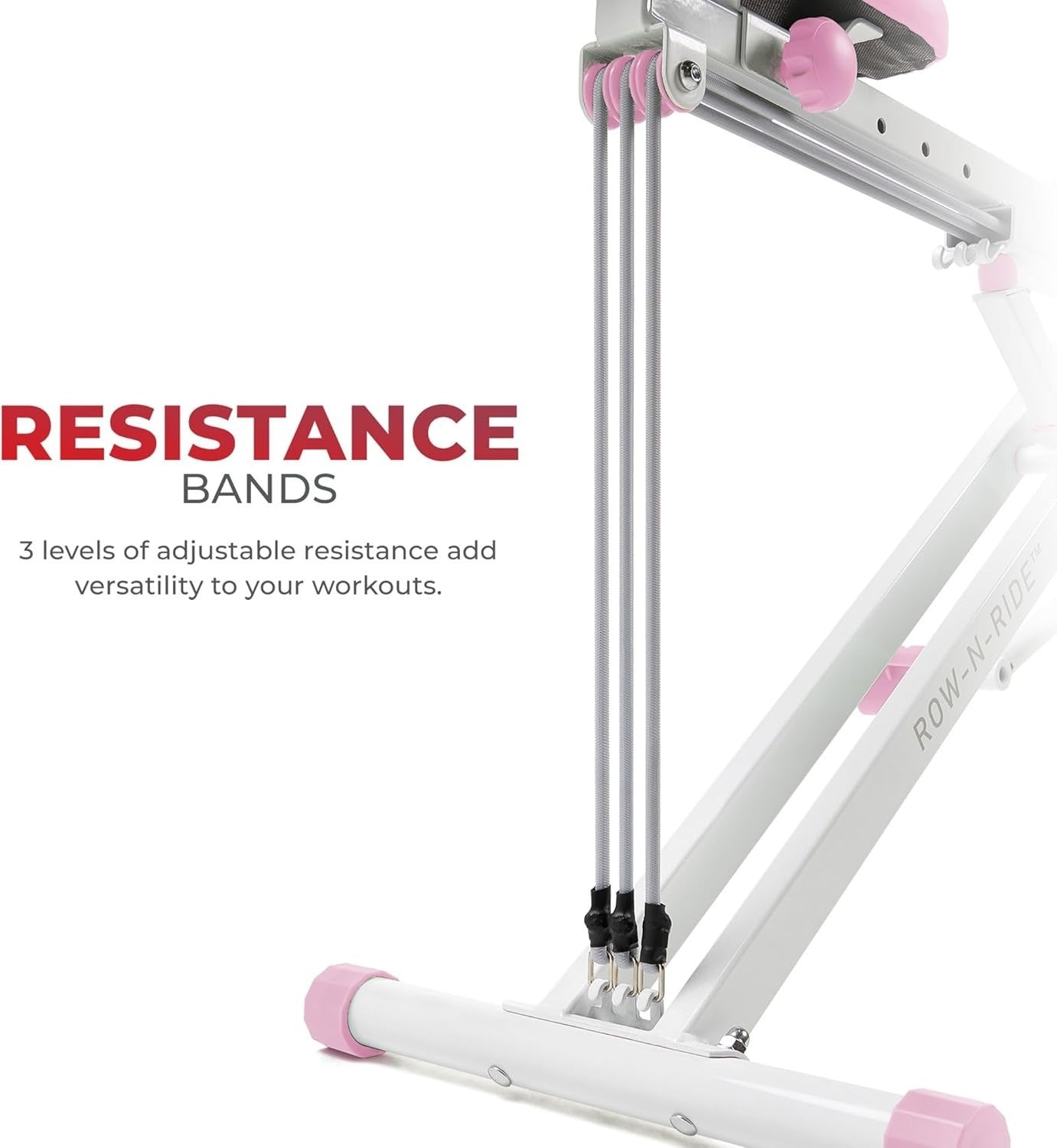 Row-N-Ride Squat Assist Trainer Foldable Pink Home Leg Glute Machine LCD 330lb