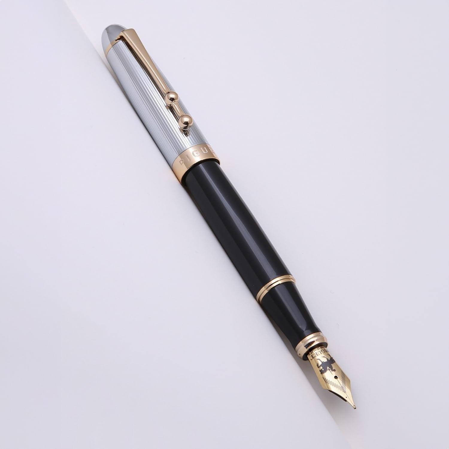 Luxury Deluxe Blue Fountain Pen – Ergonomic Chisel Nib, Gift Boxed