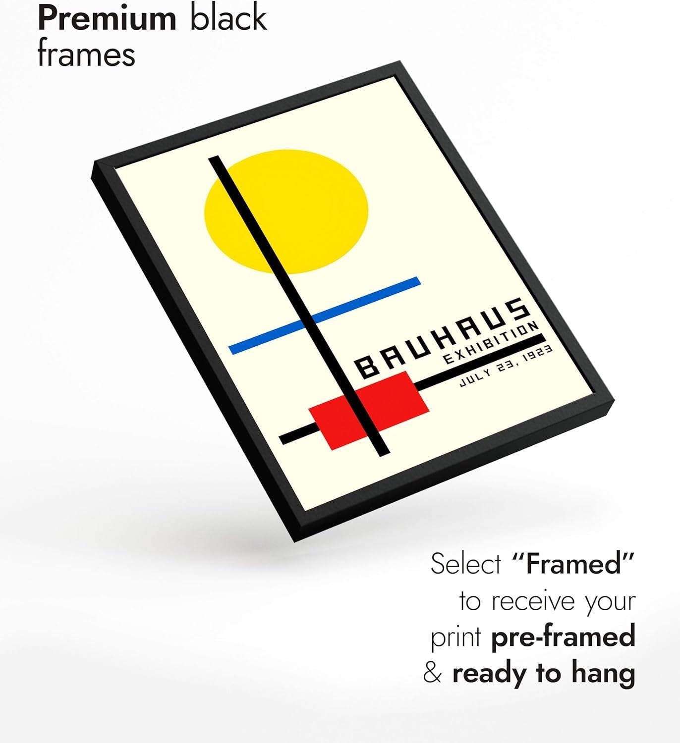 Bauhaus Abstract Poster Yellow Red Blue A5 21x14.8cm