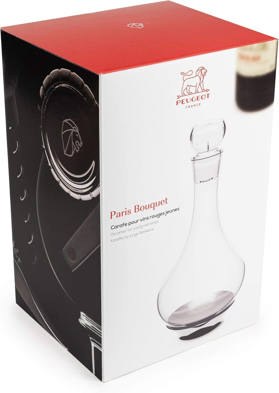 Wine Decanter 750ml Leakproof Glass Carafe Elegant Paris Style Aeration