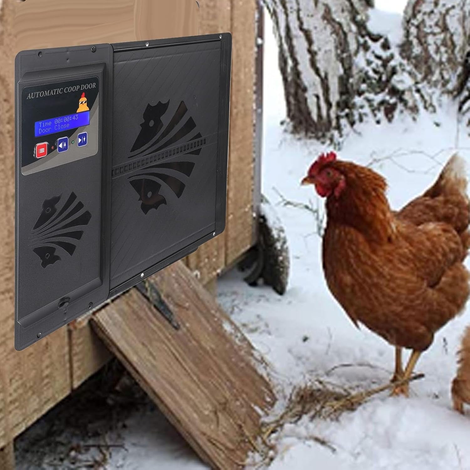 Automatic Chicken Coop Door USB Timer LCD Horizontal Opener