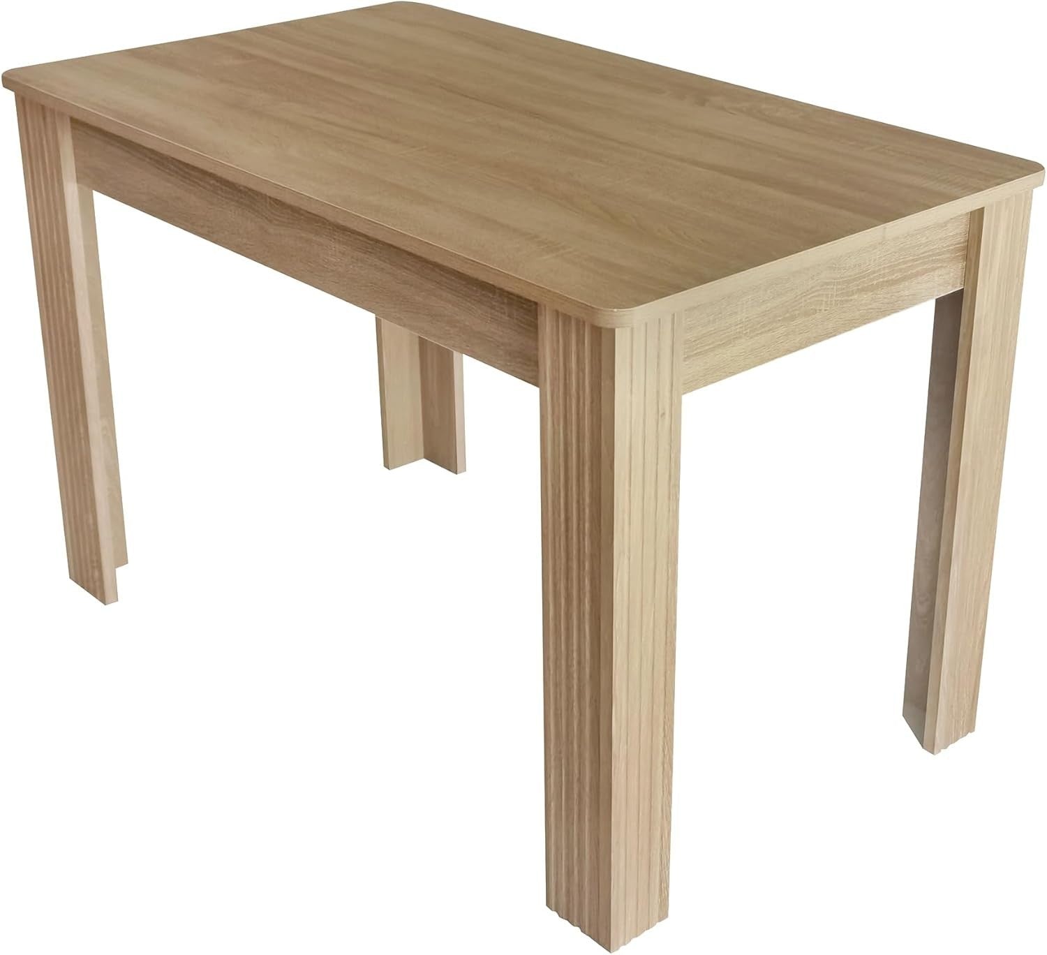 Oak Dining Table Modern Rectangular 4 Seater Sturdy Easy Assembly 116cm