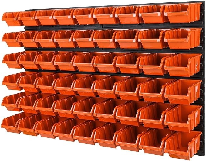 Garage Peg Board Wall Storage Bins Workshop Tool Organizer Rack