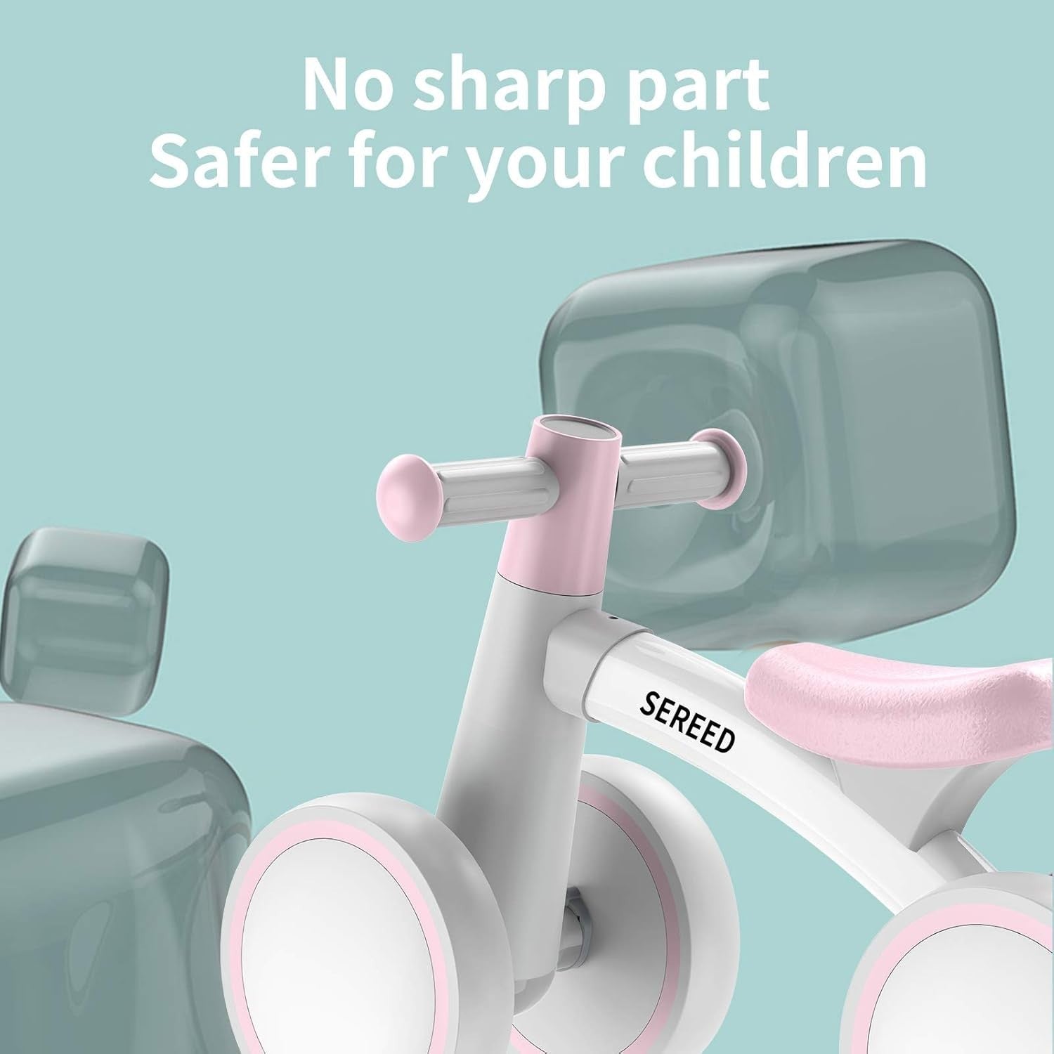 Baby Balance Bike 4 Wheel Toddler First Ride On Toy 12-24 Months Pink