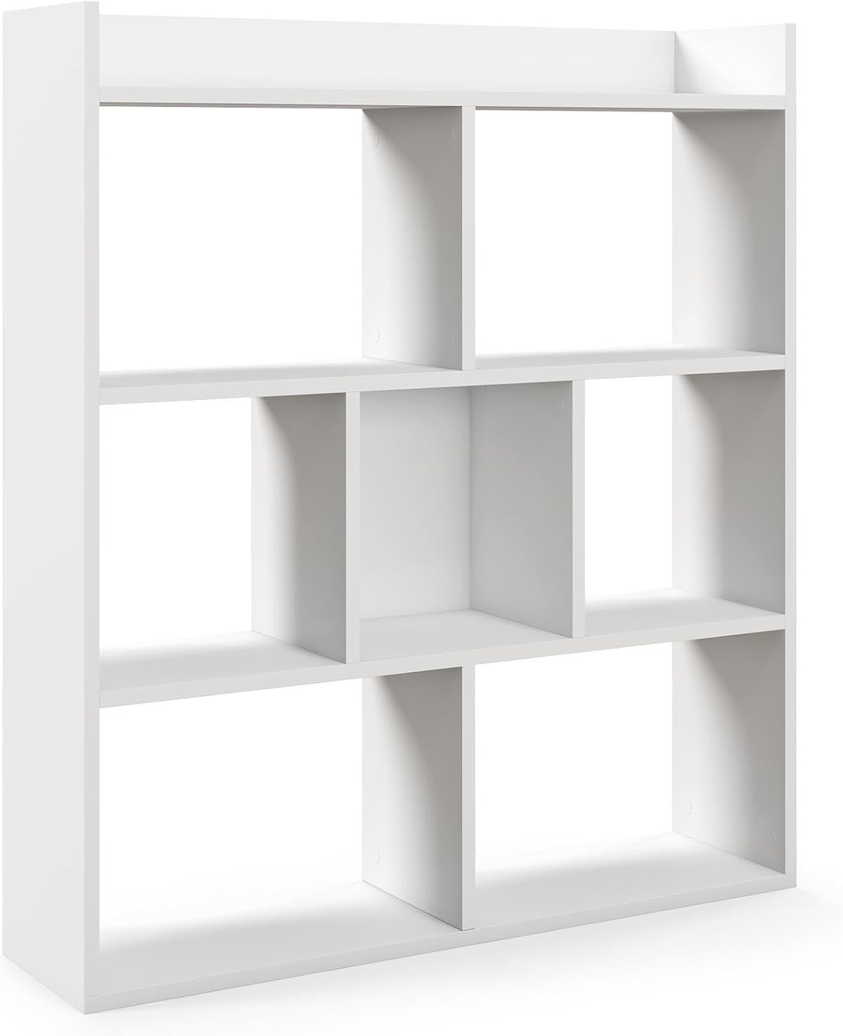 White 7-Cube Bookcase Freestanding Storage Display Shelf with Anti-Topple Kit