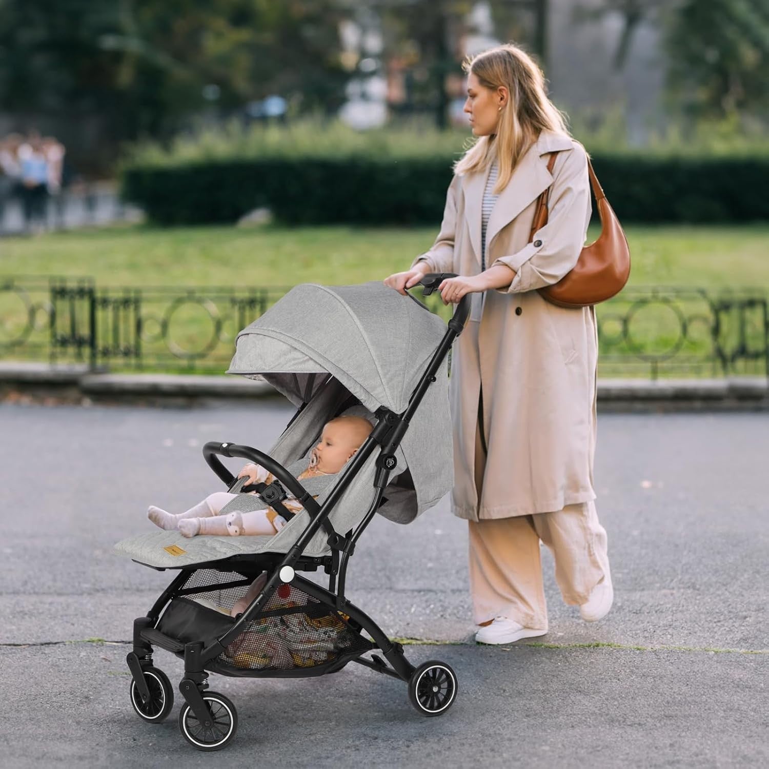 One-Hand Fold Baby Stroller Compact Travel Buggy Lightweight 0-15kg