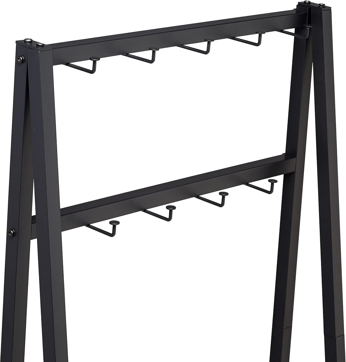 Black Coat Rack with 9 Hooks Shoe Bench & 2-Tier Storage 70x33x175cm