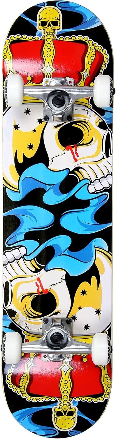 31" Beginner Skateboard Double-Kick Maple Deck 54mm Wheels