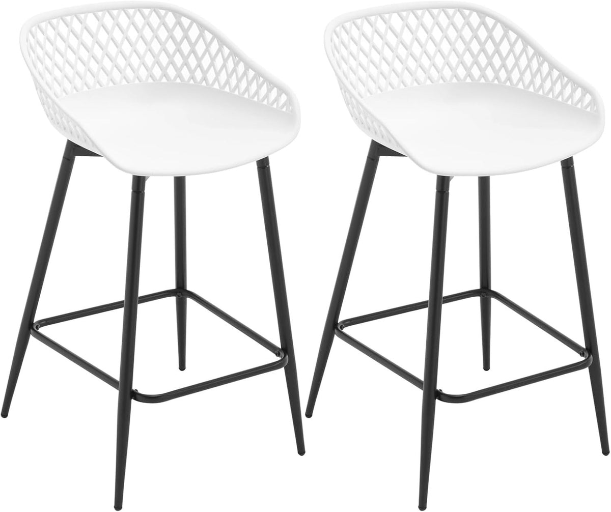 White Adjustable Swivel Bar Stools Set of 2 with Backrest Kitchen Counter